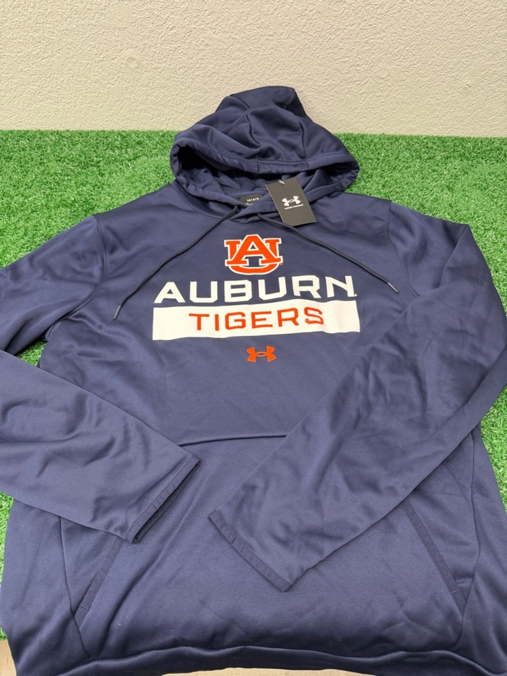 Under Armour Navy Auburn Tigers Pullover Hoodie with Orange Logo